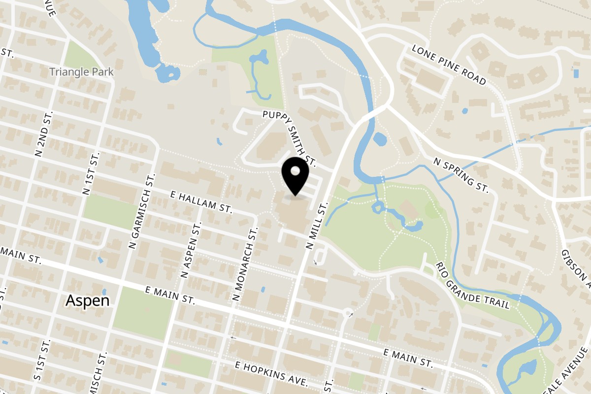 Map showing the location of Phatt Pho n' Sushi on 300 Puppy Smith St ste 201 in Aspen